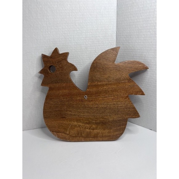 Chicken Shape Wall Mount Wood Key Holder VTG Handmade 5 Hooks Hanger on Back EUC - Picture 5 of 7